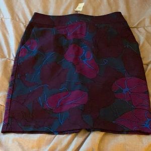 LOFT Fuschia Floral Pencil Skirt